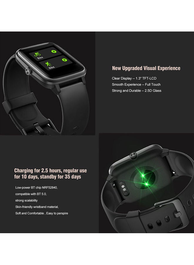 نيبمينينت ساعة ذكية مضادة للماء لقياس ضغط الدم أسود - Image 3