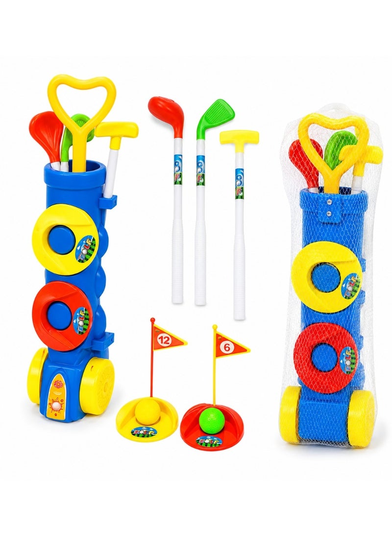 1st Choice First Choice Kids' Golf Set | Wheeled Sports Bag with Clubs and Colorful Balls | Indoor and Outdoor Physical Activity Toys - Image 1