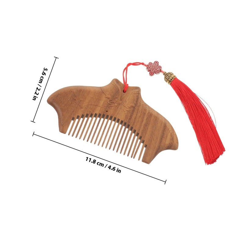 Mini Green Sandalwood Massage Comb Portable Wooden Hair Comb For Women Home Use - Image 3