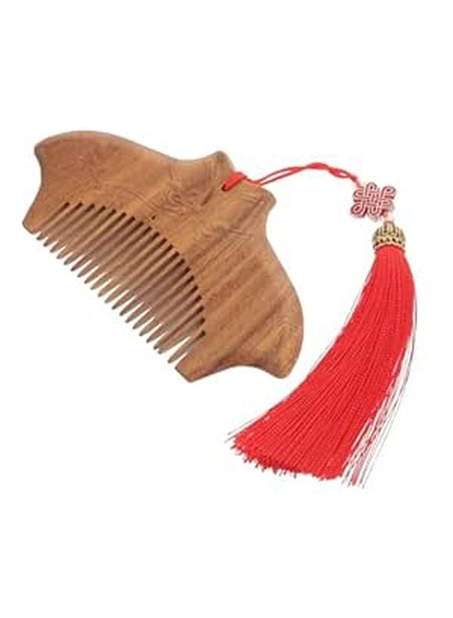 Mini Green Sandalwood Massage Comb Portable Wooden Hair Comb For Women Home Use - Image 1