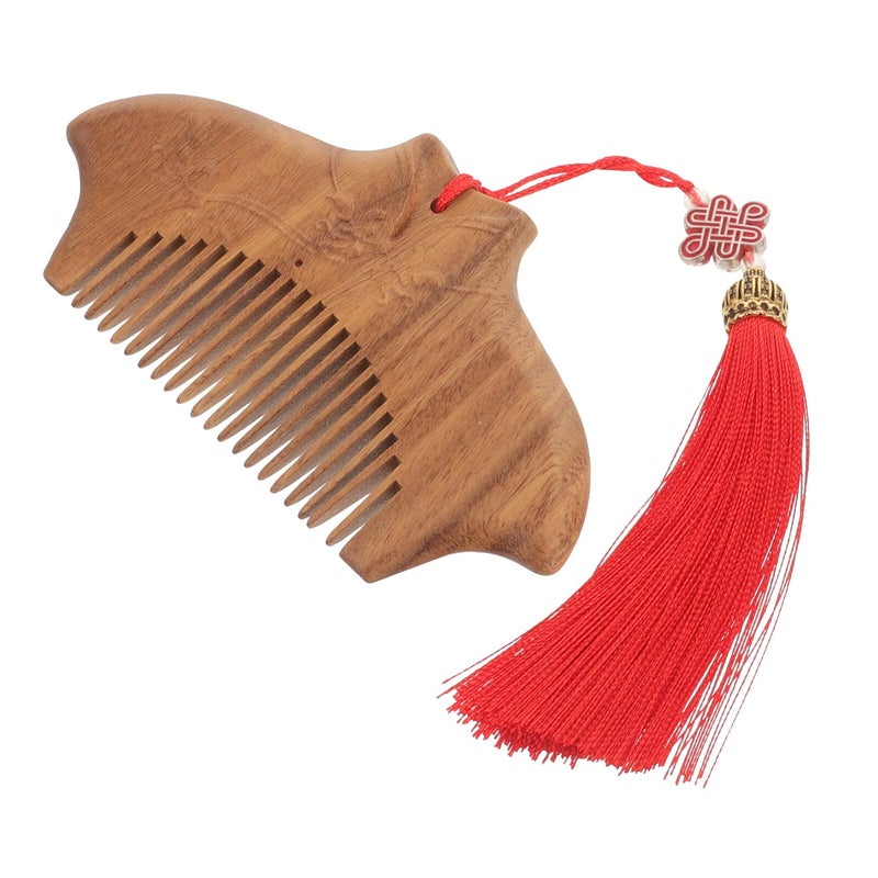 Mini Green Sandalwood Massage Comb Portable Wooden Hair Comb For Women Home Use - Image 2