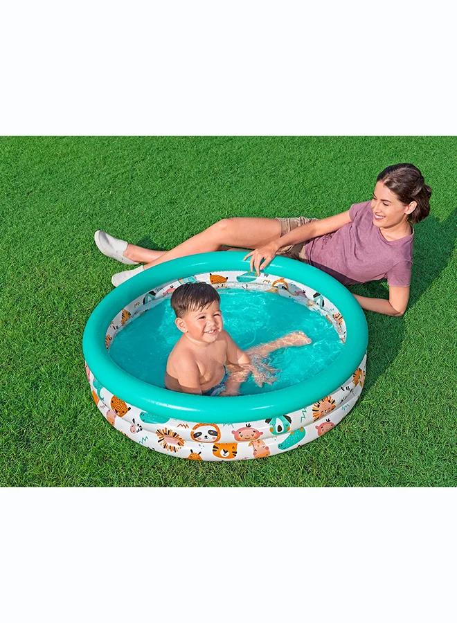 بست واي Bestway, 40" x H10"1. x H25cm Safari Pals Kiddie Pool Inflatable Outdoor Water Play Toy for Kids and Families, Durable Premium Quality Material, Easy Inflate and Deflate Design, Pool Beach Garden Summer Fun Activity, 02m