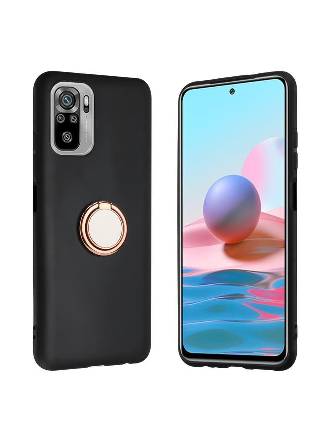 S-TOP Case For Redmi Note 10 4G / Xiaomi Poco M5s Matte Ring Holder TPU Phone Case - Image 1