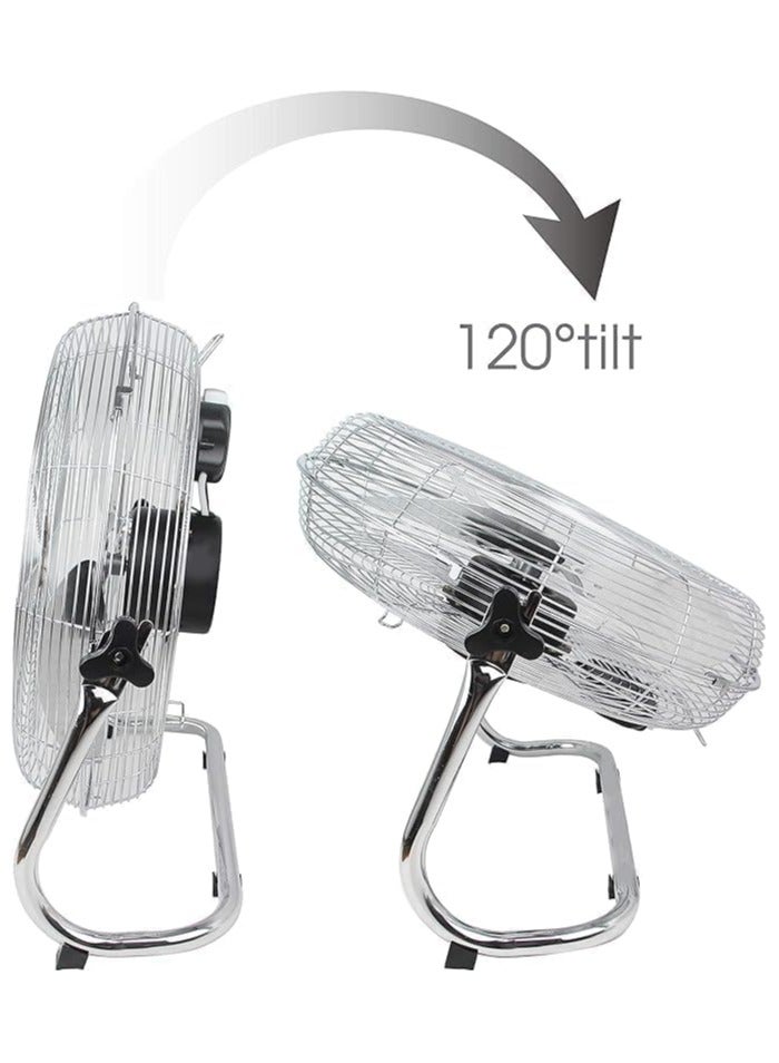 16-Inch Industrial Floor Fan, 3 Speed Settings, High Velocity Metal Construction, Adjustable Tilt Head  - Image 2