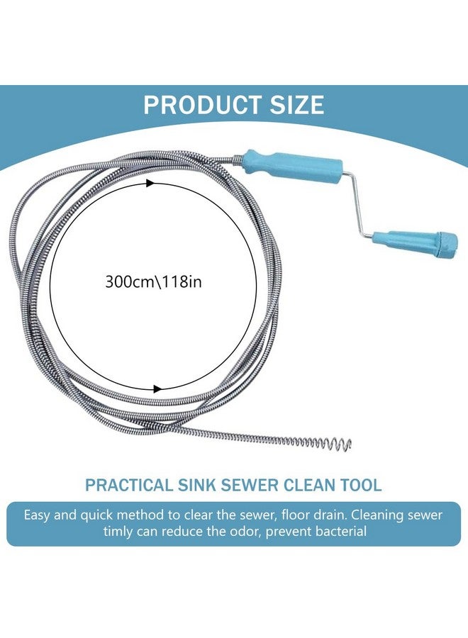 HASTHIP HASTHIP® 9.8ft Stainless Steel Drain Cleaner Tool, Spiral Spring Pipe Design, Sink & Tub Drain Dredge Tool, Sewer Cleaning Tool for Bathroom, Kitchen & Toilet - Image 2