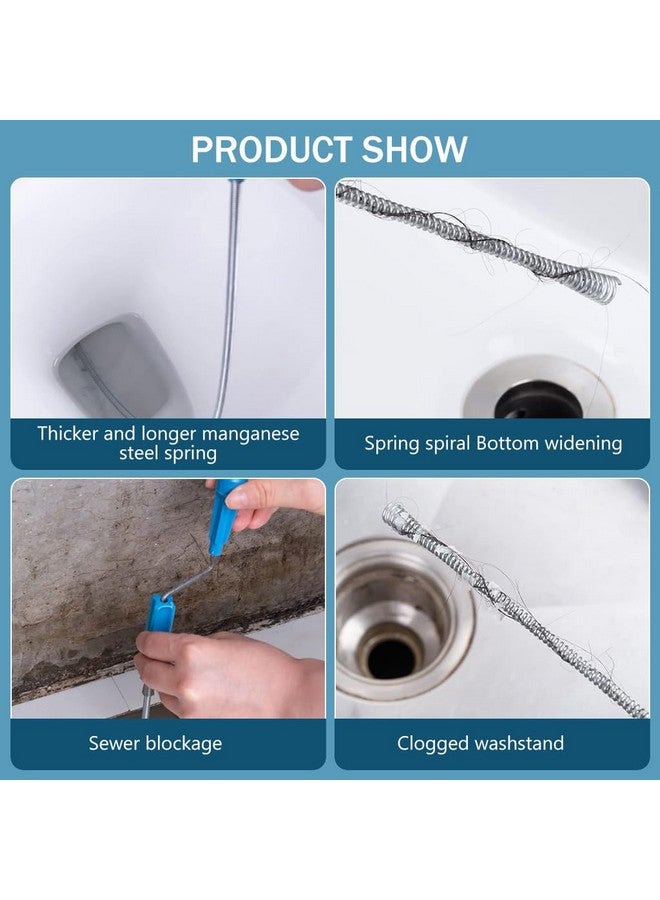 HASTHIP HASTHIP® 9.8ft Stainless Steel Drain Cleaner Tool, Spiral Spring Pipe Design, Sink & Tub Drain Dredge Tool, Sewer Cleaning Tool for Bathroom, Kitchen & Toilet - Image 5