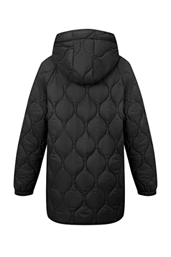 RISISSIDA Women Quilted Jacket,Puffer Coat with Hood Lightweight Puffy Packable Black 12109 M - Image 3
