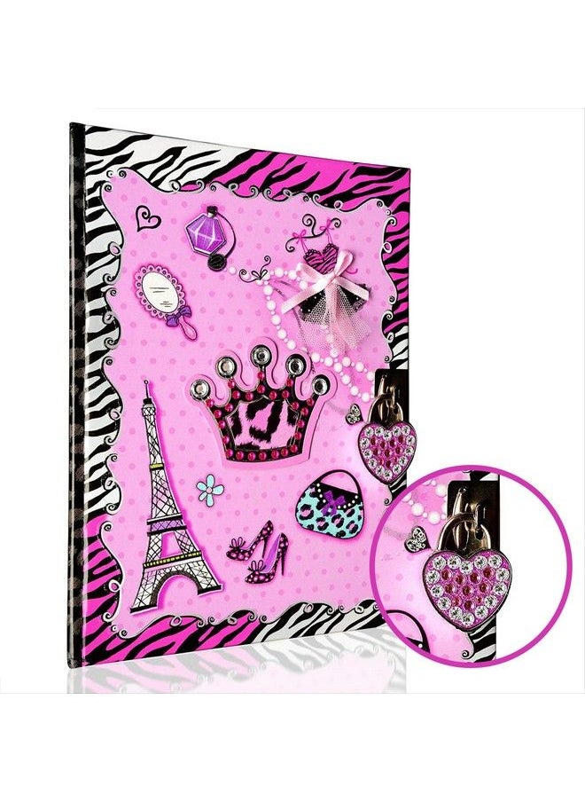 Smitco - 8 To 12 Year Old Girls Gift Idea Girls Diary With Lock & Key ; Pink Rhinestone Kids Journal ; Tween Girl Secret Diary Notebook With 150 Lined Sheets & 2 Keys - Image 1