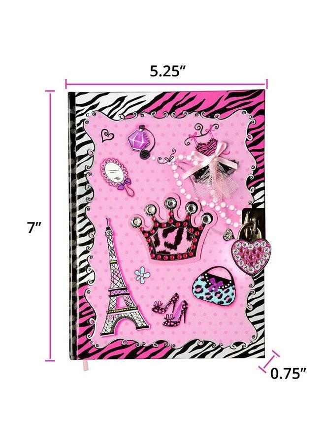 Smitco - 8 To 12 Year Old Girls Gift Idea Girls Diary With Lock & Key ; Pink Rhinestone Kids Journal ; Tween Girl Secret Diary Notebook With 150 Lined Sheets & 2 Keys - Image 1
