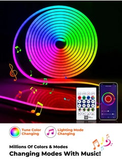 MODI LED Intelligent RGB Neon Strip Light With USB - 8+ Color Modes & Music Mode - 5 Meter - Remote/App Control - 2H/4H/6H/8H Timer Setting - 5W - U7*14mm For Gaming PC, TV, Room Decor  - Image 3