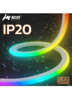 MODI LED Intelligent RGB Neon Strip Light With USB - 8+ Color Modes & Music Mode - 5 Meter - Remote/App Control - 2H/4H/6H/8H Timer Setting - 5W - U7*14mm For Gaming PC, TV, Room Decor  - Image 5