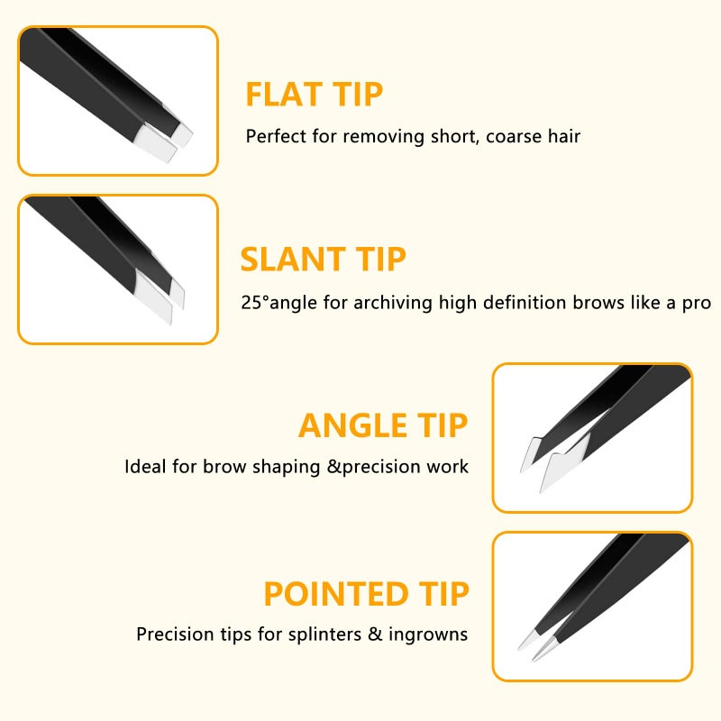 DTDNZKN 4 PCS Stainless Steel Tweezers Set â€“ Precision Tweezers for Ingrown Hair, Facial Hair, Splinter, Blackhead and Tick Remover - Image 2