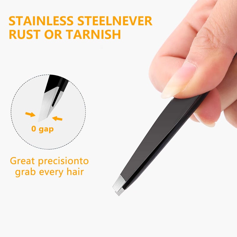 DTDNZKN 4 PCS Stainless Steel Tweezers Set â€“ Precision Tweezers for Ingrown Hair, Facial Hair, Splinter, Blackhead and Tick Remover - Image 3