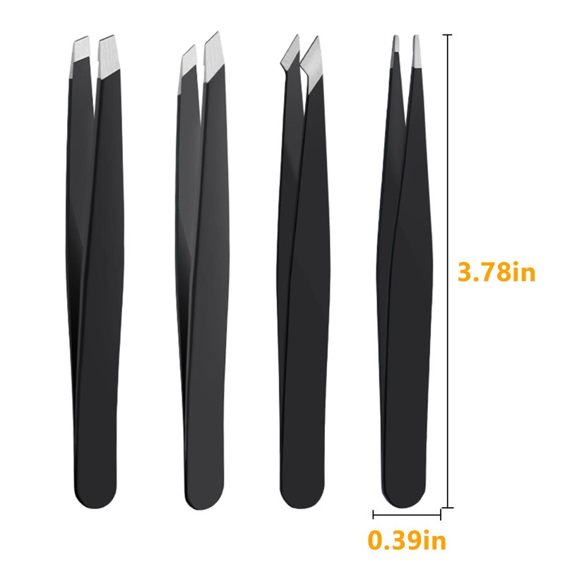 DTDNZKN 4 PCS Stainless Steel Tweezers Set â€“ Precision Tweezers for Ingrown Hair, Facial Hair, Splinter, Blackhead and Tick Remover - Image 4