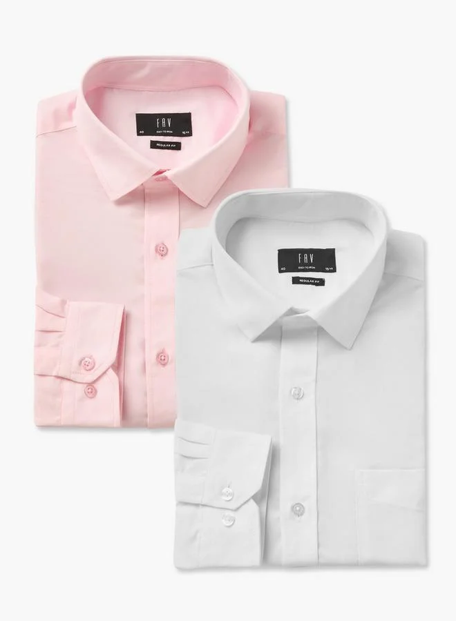 سبلاش فيڤ قميص رجالي بأكمام طويلة وياقة - قطعتان