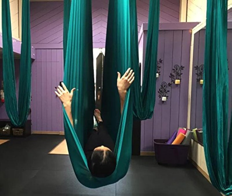Flife Aerial Silk Yoga Hammock & Swing for yoga Inversion,Strength training,starter hardware kit - Image 1