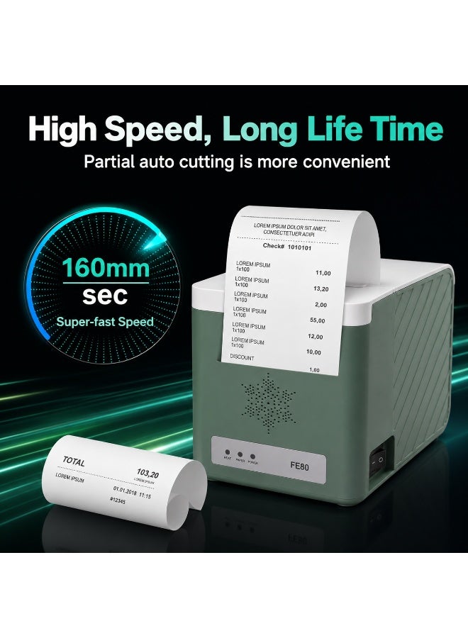 بسيط طابعة إيصالات حرارية عالية السرعة BASEET BAS-180 مع اتصال USB للاستخدام التجاري اليومي - Image 4