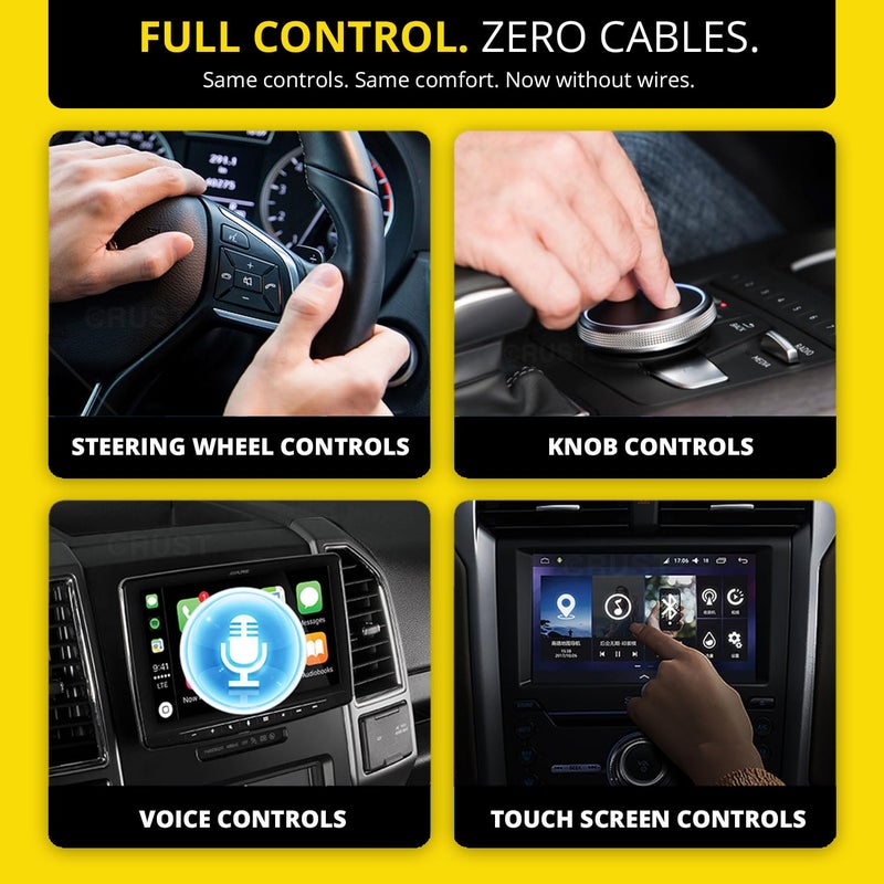 CRUST AutoLink W20 Car Wireless Android Auto & CarPlay Adapter Receiver - Convert Wired to Wireless. Plug & Play. Bluetooth + 5GHz WiFi. USB A/C. for Cars with OEM Wired Android Auto/CarPlay - Image 5