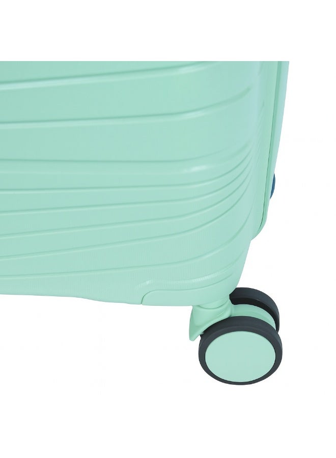 W.O.K 3-Piece Lightweight Luggage Set – Durable Polypropylene (PP) Hard Shell Travel Trolleys with Spinner Wheels and Secure Number Locks – Sizes 20", 24", 28" (Green)  - Image 4