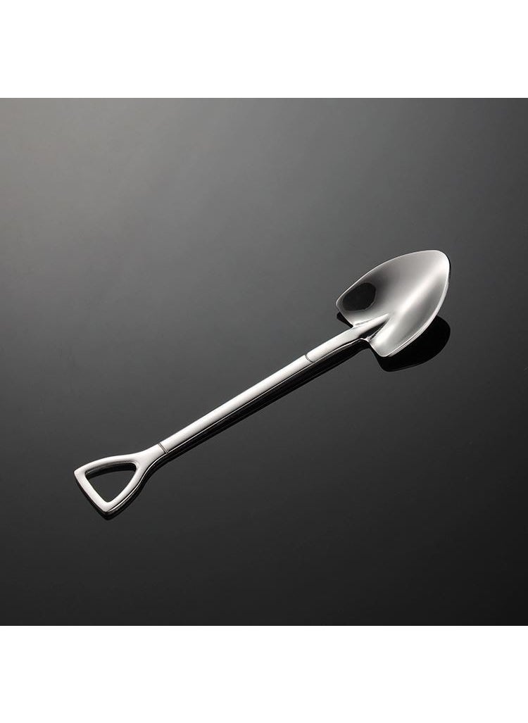 Steel 6 Pieces Silver Shovel Model Dessert Fruit and Ice Cream Spoon CIN754BY-6