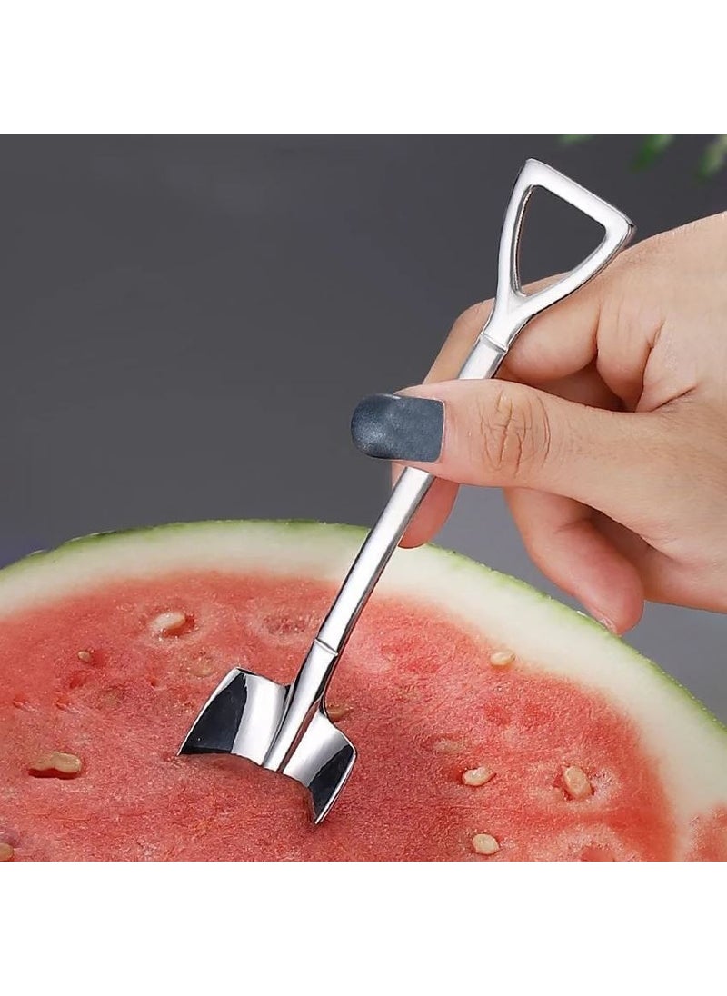 Steel 6 Pieces Silver Shovel Model Dessert Fruit and Ice Cream Spoon CIN754BY-6