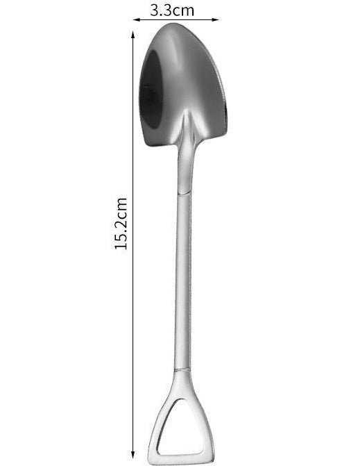 Steel 6 Pieces Silver Shovel Model Dessert Fruit and Ice Cream Spoon CIN754BY-6