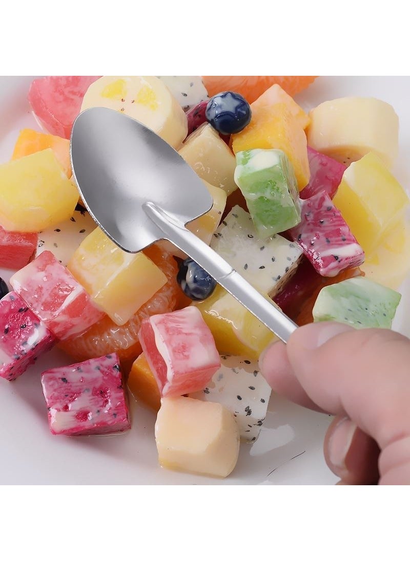 Steel 6 Pieces Silver Shovel Model Dessert Fruit and Ice Cream Spoon CIN754BY-6