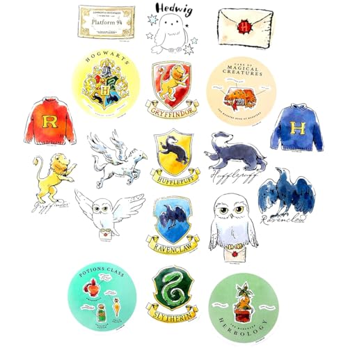 Conquest Journals Harry Potter Watercolor Vinyl Stickers, Set of Unique Sticker Decals, 5 Holograms, Waterproof, UV & Scratch Resistant, Great for Gadgets, Officially Licensed (White Vinyl, 60-Pack) - Image 5