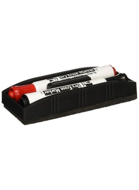 Magnetic Whiteboard Eraser With 2 Dry Erase Markers, 1 Pack (74532)