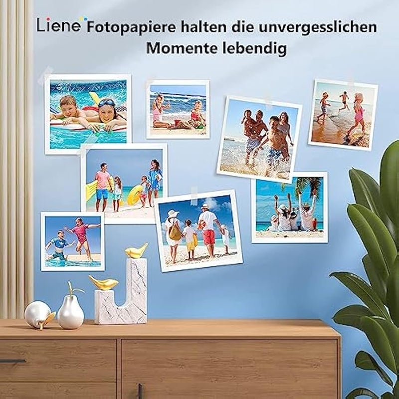 ليين ورق صور مقاس 4 × 6 انش، عبوة من 80 ورقة ورق صور وشريطين، ورق صور 10 × 15 سم لطباعة صبغ التسامي ليين Amber M100/M200، حماية من الماء/الاكسدة، للالبوم/الاطار - Image 3