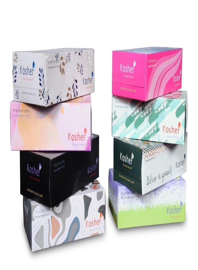 Kosher 2 Ply Facial Tissue Box/Car Tissue -Pack of 8 |100 pulls Each | (Total 800 Sheets) - Image 1