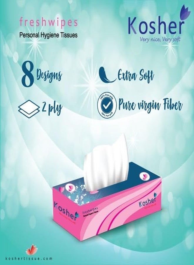 Kosher 2 Ply Facial Tissue Box/Car Tissue -Pack of 8 |100 pulls Each | (Total 800 Sheets) - Image 2
