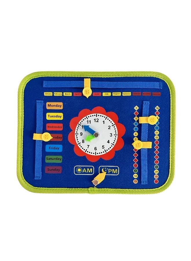 Blue Busy Board 25 in 1 Educational Toy for Kids Travel Learning Alphabet Numbers Shapes - Image 5