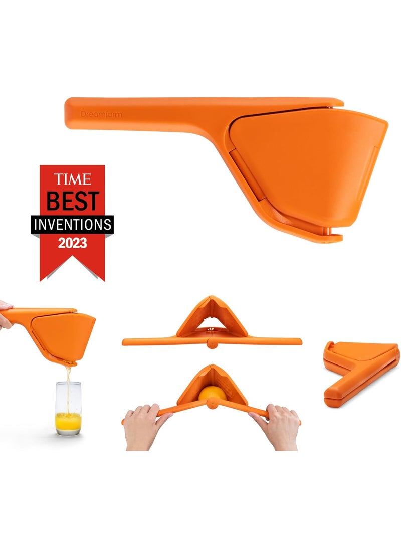 Dreamfarm Fluicer Medium Manual Flat Folding Citrus Squeezer Orange - Image 5