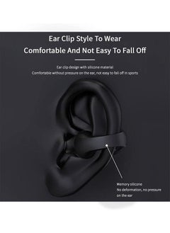 OULIYO Ear-Clip Bone Conduction Headphones Bluetooth 5.3, Painless Wireless Open Ear Clip on Headphone,Waterproof Mini Sport Running Earring Earphone, Noise Cancelling HiFi Quality Long Battery Life (Black)  - Image 2