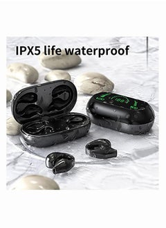 OULIYO Ear-Clip Bone Conduction Headphones Bluetooth 5.3, Painless Wireless Open Ear Clip on Headphone,Waterproof Mini Sport Running Earring Earphone, Noise Cancelling HiFi Quality Long Battery Life (Black)  - Image 4