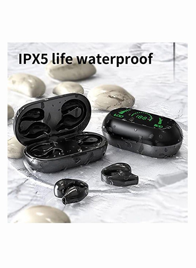 OULIYO Ear-Clip Bone Conduction Headphones Bluetooth 5.3, Painless Wireless Open Ear Clip on Headphone,Waterproof Mini Sport Running Earring Earphone, Noise Cancelling HiFi Quality Long Battery Life (Black)  - Image 4