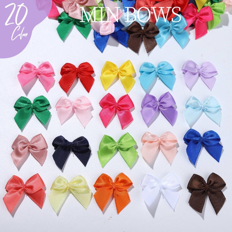 YGDZ 100PCS 1" Small Ribbon Bows, 20 Colors Tiny Satin Bows for DIY Cheer Pins, Wooden Clothes Pins, Balloons, Cake, Party Decor - Image 4