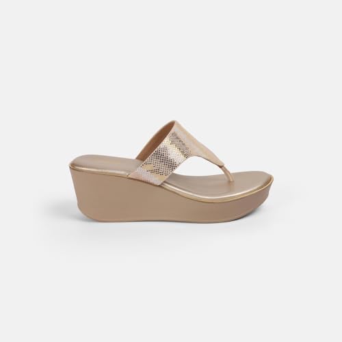 Mochi Women's Gold Wedge Heel Sandal UK/3 EU/36(34-377) - Image 5