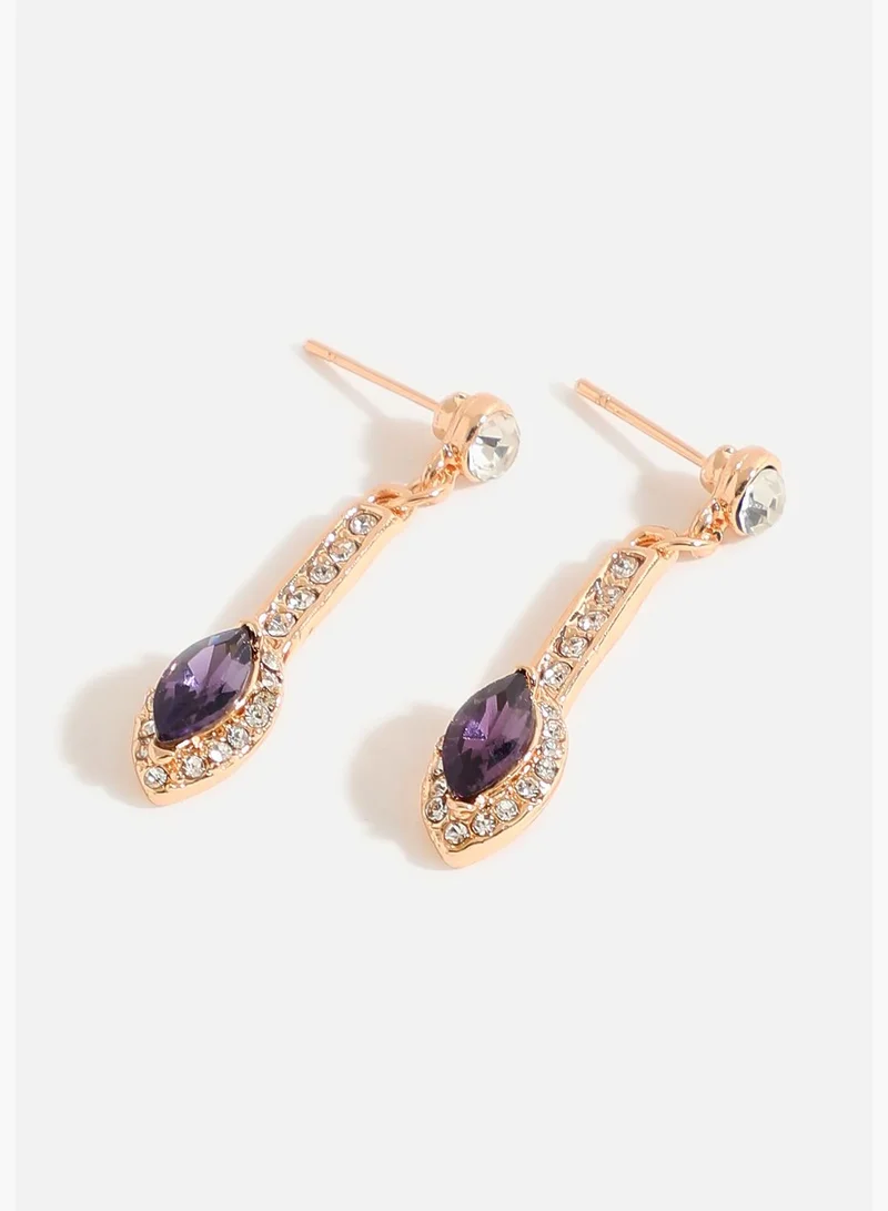 SOHI Gold Plated Designer Stone Necklace, Earring, Ring and Bracelet Set