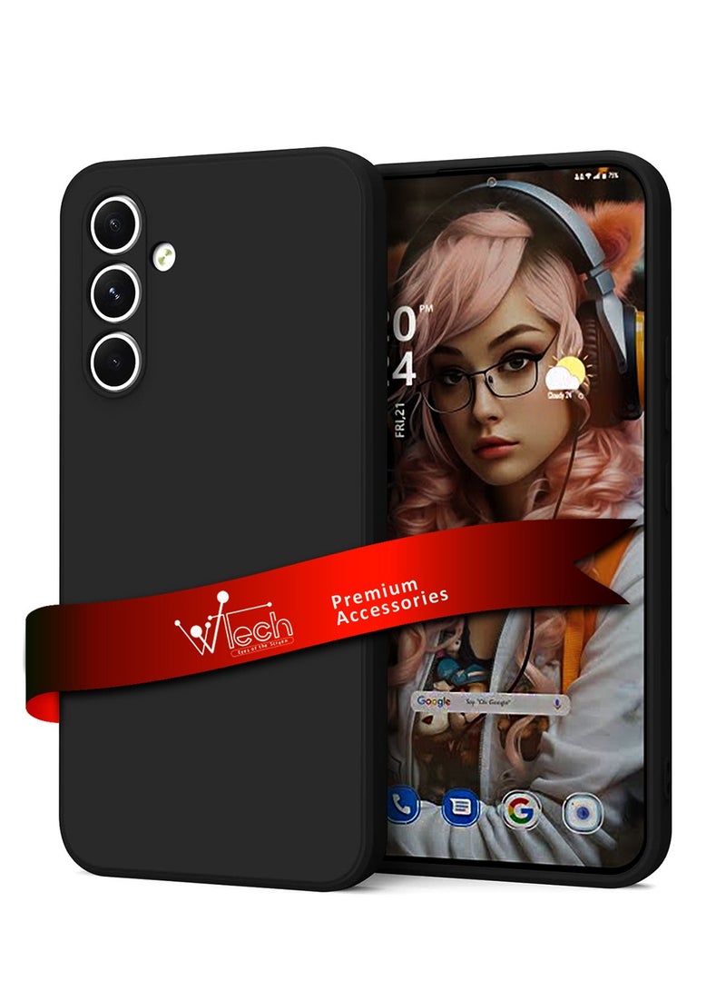 Wtech Samsung Galaxy S24 FE 5G 2024 Premium Liquid Silicone Case Cover Black - Image 1