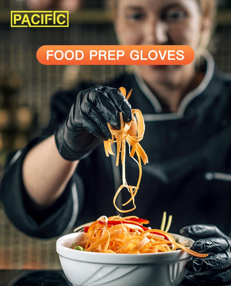 PACIFIC PPE Black Nitrile Disposable Gloves  6 Mil  Food-Safe  Cooking & Cleaning  Powder-Free  Heavy-Duty  Textured Fingertips  100 Count  XL - Image 5