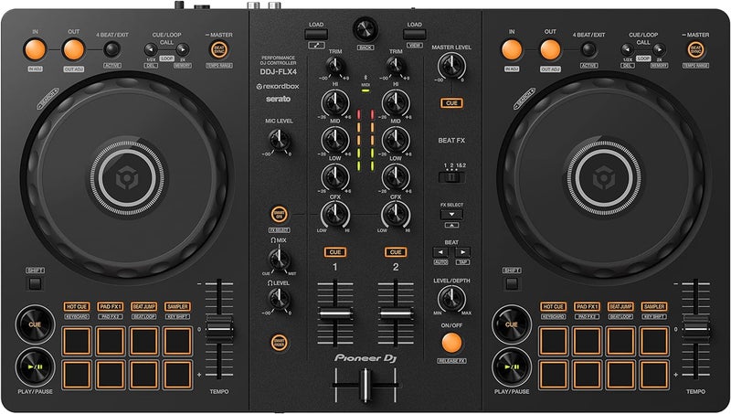 Pioneer DJ وحدة تحكم دي جي بايونير DDJ-FLX4 ذات القناتين - أسود - Image 1