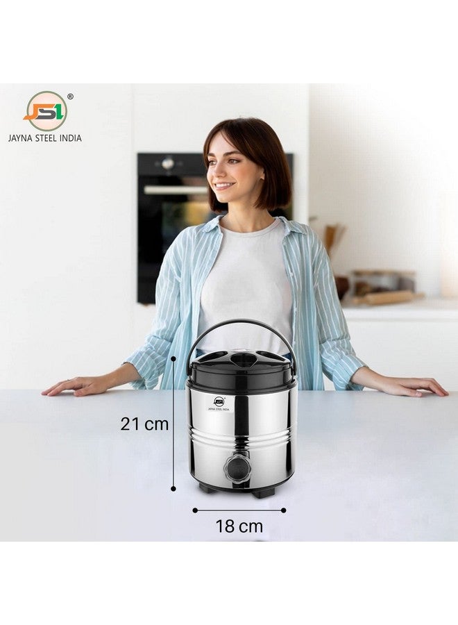 JSI JSI Stainless Steel Hot Tea Flask/Jug (3 Liters) with Easy to Carry Handle I PUF Insulated Stainless Steel Body Water Dispenser for Home Kitchen Office I Travel Water Jug I Easy to Clean & Maintain  - Image 4