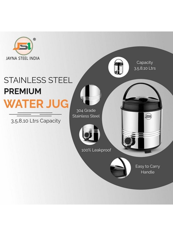 JSI JSI Stainless Steel Hot Tea Flask/Jug (3 Liters) with Easy to Carry Handle I PUF Insulated Stainless Steel Body Water Dispenser for Home Kitchen Office I Travel Water Jug I Easy to Clean & Maintain  - Image 2