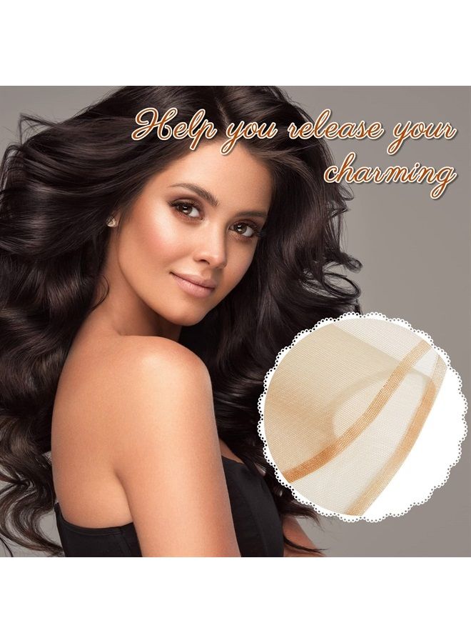 Hanaive مجموعة صنع الشعر المستعار مكونة من 11 قطعة، بما في ذلك 6 قطع من شبكة الدانتيل السويسري وحامل تهوية نحاسي مع 4 قطع من إبر التهوية، مجموعة شعر مستعار لشعر مستعار أمامي من الدانتيل للمبتدئين (بني فاتح) - Image 5