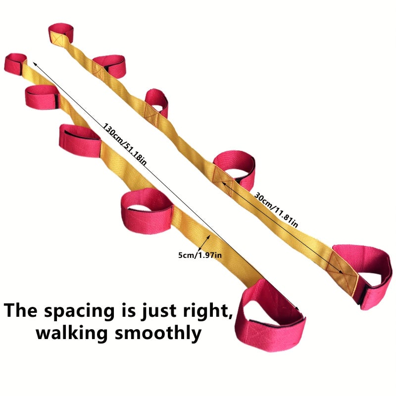 6 Person Leg And Foot Race Belt Set For Team Building Games Outdoor Parties Backyard Activities Relay Races Cooperative Team Training - Image 2