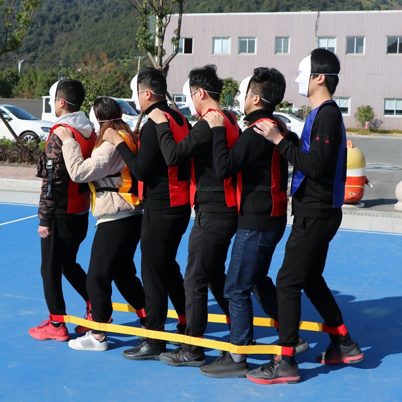6 Person Leg And Foot Race Belt Set For Team Building Games Outdoor Parties Backyard Activities Relay Races Cooperative Team Training - Image 1