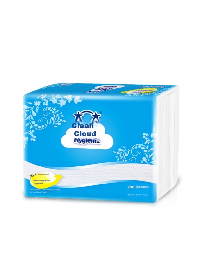 Hygienix Toilet Paper, Extra Strong Square Packs, 200 Sheets * 8 Packs, Pull-out Toilet Paper Alternative To Roll Paper, Flat Paper Toilet-specific Tissue - Image 2