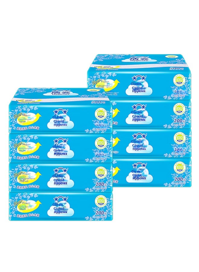Hygienix Toilet Paper, Extra Strong Square Packs, 200 Sheets * 8 Packs, Pull-out Toilet Paper Alternative To Roll Paper, Flat Paper Toilet-specific Tissue - Image 1